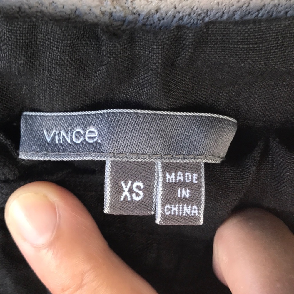 Vince black linen pants with drawstring & pockets